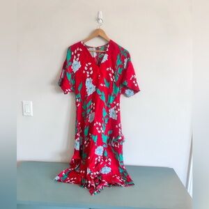 Koton Elegant Red Floral Maxi Dress